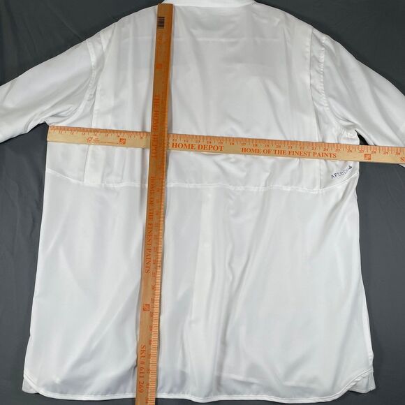 AFTCO Aftech Shirt Men's XXL Short Sleeve White Vented Performance Fishing Snap - Picture 4 of 4